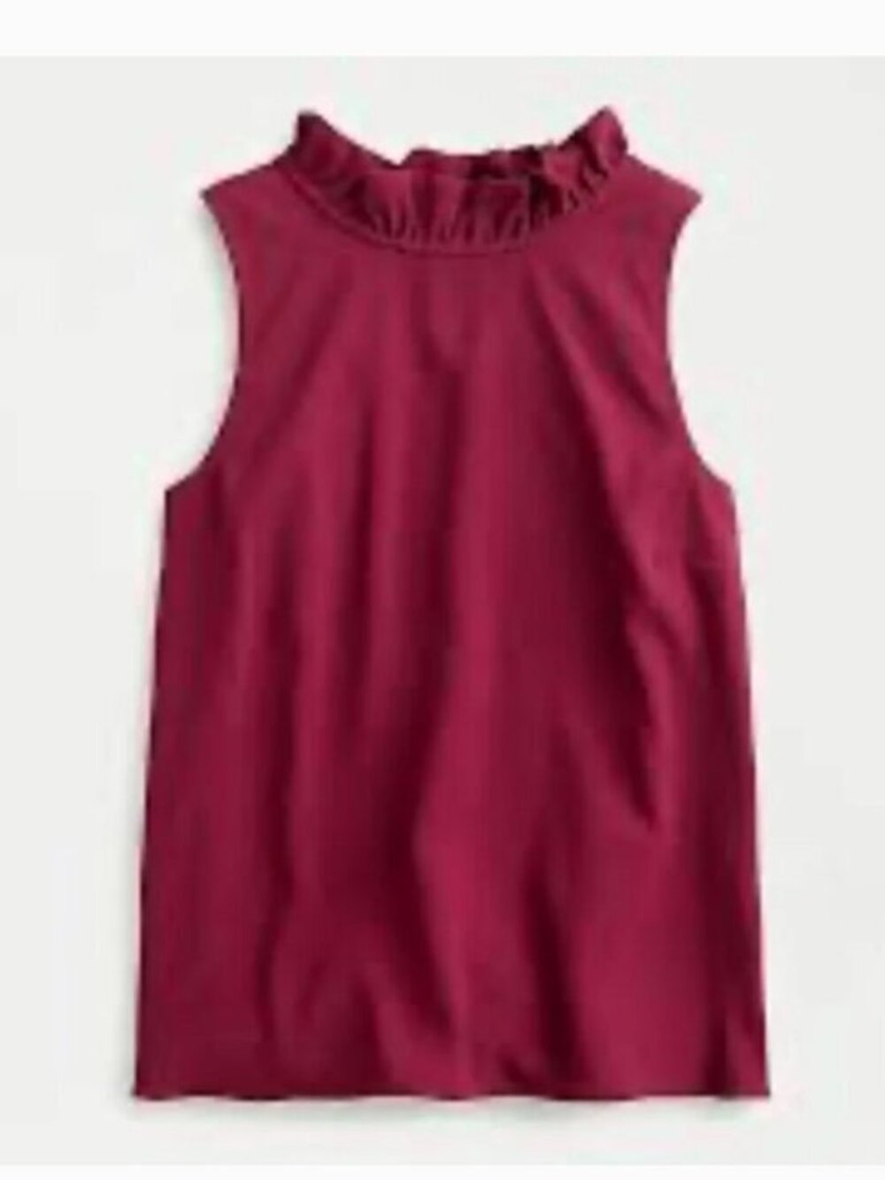 J. Crew Sleeveless Ruffle Neck Top Burgundy size Small
